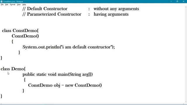 Constructor example in JAVA смотреть онлайн