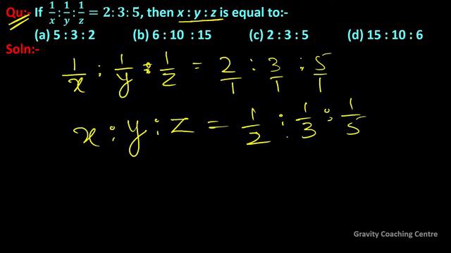 Q93 | If 1/x:1/y:1/z=2:3:5 then x : y : z is equal to | Ratio and Proportion смотреть онлайн