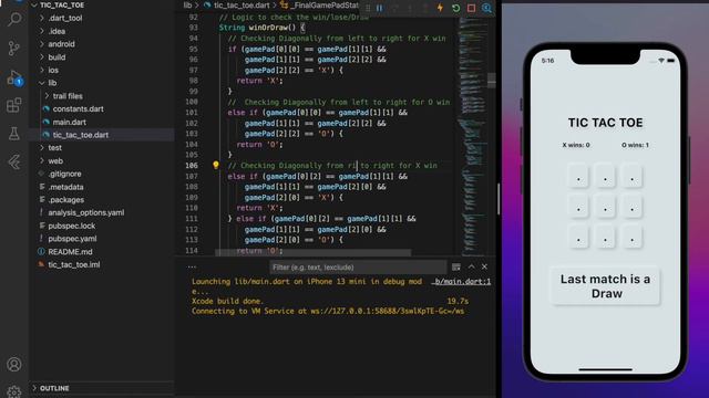 tic tac toe game using flutter | Flutter | App Development | No sound just code logic | meta code смотреть онлайн
