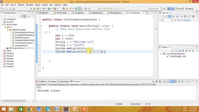 Concatenation operator in Java(Hindi/Urdu) смотреть онлайн