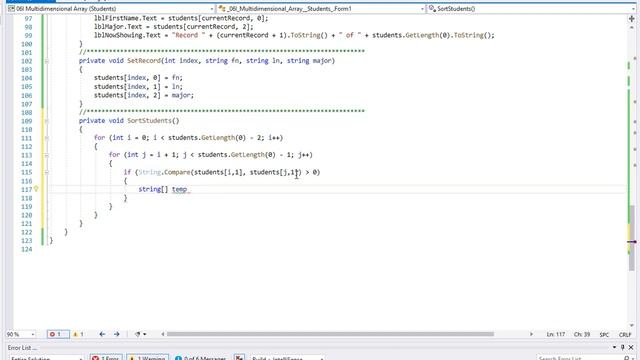 C#/Xamarin Cohort 06J - Sorting Multidimensional Arrays (Bubble Sort) смотреть онлайн