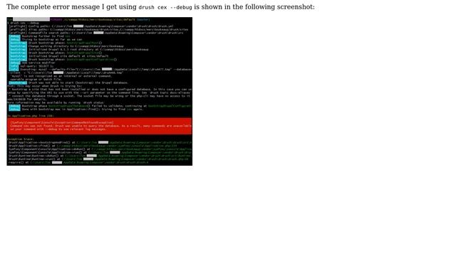 Getting a "Command cex was not found" error trying to execute "drush cex" смотреть онлайн