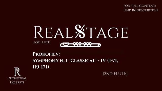 RealStage for Flute: Prokofiev - Symphony n 1 "Classical" 2nd FLUTE excerpts orchestral base PREVIE смотреть онлайн