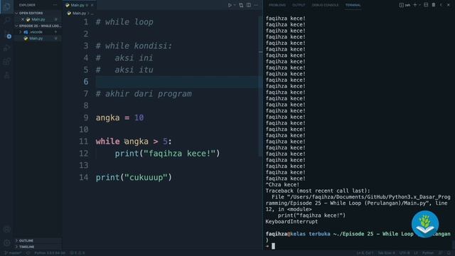 Belajar Python [Dasar] - 25 - While Loop (Perulangan) смотреть онлайн