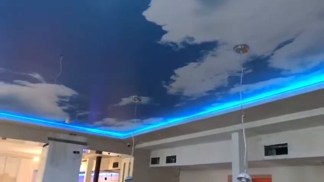 Натяжной потолок небо с LED подсветкой кафе Галата смотреть онлайн