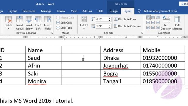 Merge Cells Split Cells and Split Table in Word - Microsoft Word Tutorial Bangla - MS Word 2016 смотреть онлайн