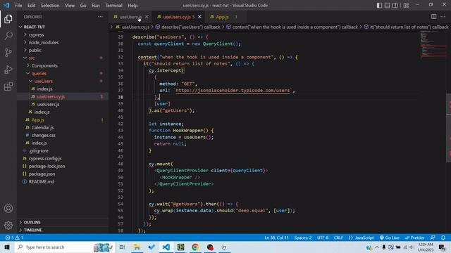 Writing React Query tests in Cypress in 6 minutes in Urdu/Hindi смотреть онлайн