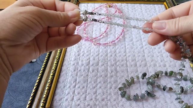 Бирюзовое колье - чокер, цепочки для очков из бусин. смотреть онлайн