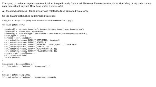 Code Review: Upload Image From URL via PHP (In a safe way) смотреть онлайн