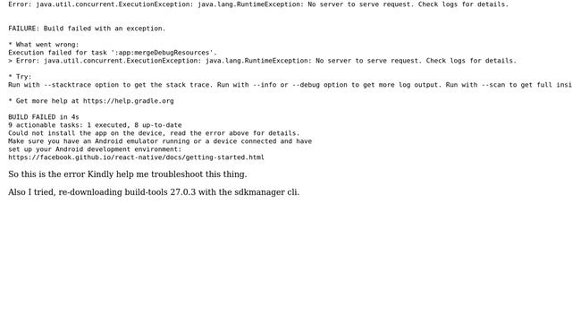 react native java.lang.RuntimeException: No server to serve request (2 Solutions!!) смотреть онлайн