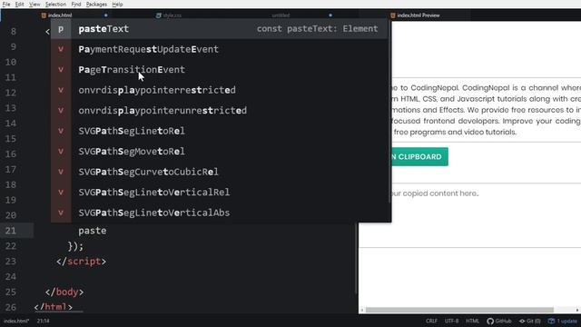 Copy Text to Clipboard Button in HTML CSS & Javascript смотреть онлайн