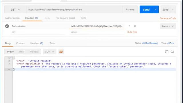 Access token laravel oauth2 - error invalid_request with postman смотреть онлайн