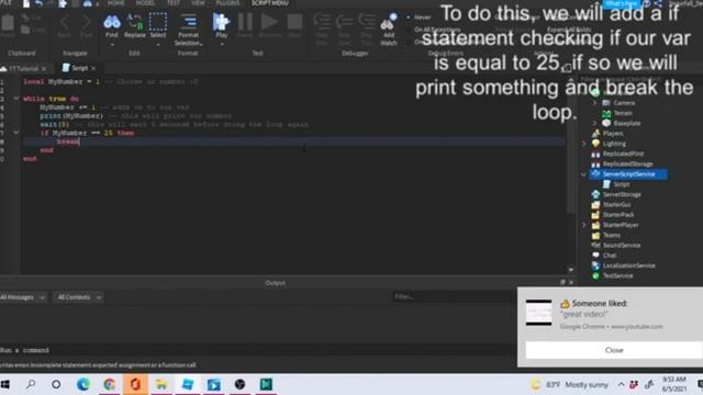How to make a While True Do Loop w/ Break ROBLOX смотреть онлайн