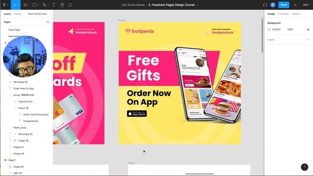 5. Food Panda Facebook Page Design Tutorial - Free Course in Hindi & Urdu in Figma смотреть онлайн