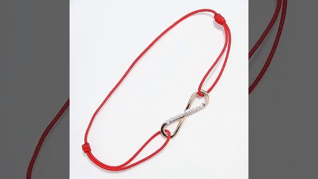 051367- Браслет-красная нить с подвеской "Бесконечность" из золота с фианитами смотреть онлайн