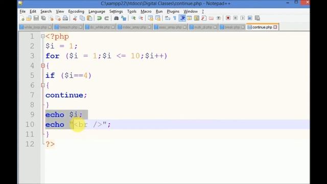 Php Continue Statement | Continue Php | Php Tutorial For Beginners Full In Hindi смотреть онлайн