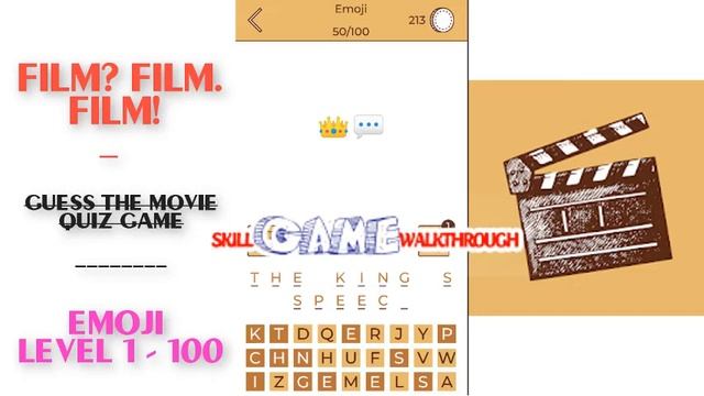Film? Film. Film! – Emoji Level 1 - 100 Walkthrough | SkillGameWalkthrough