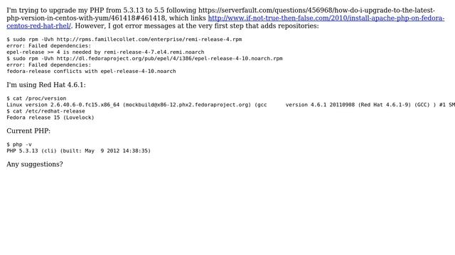 Upgrading PHP on RedHat смотреть онлайн