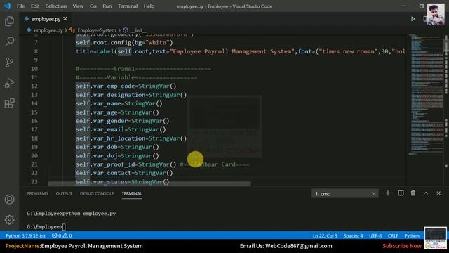 How to Create Employee Payroll Management System with Database in Python | Print Salary | #Part5 смотреть онлайн