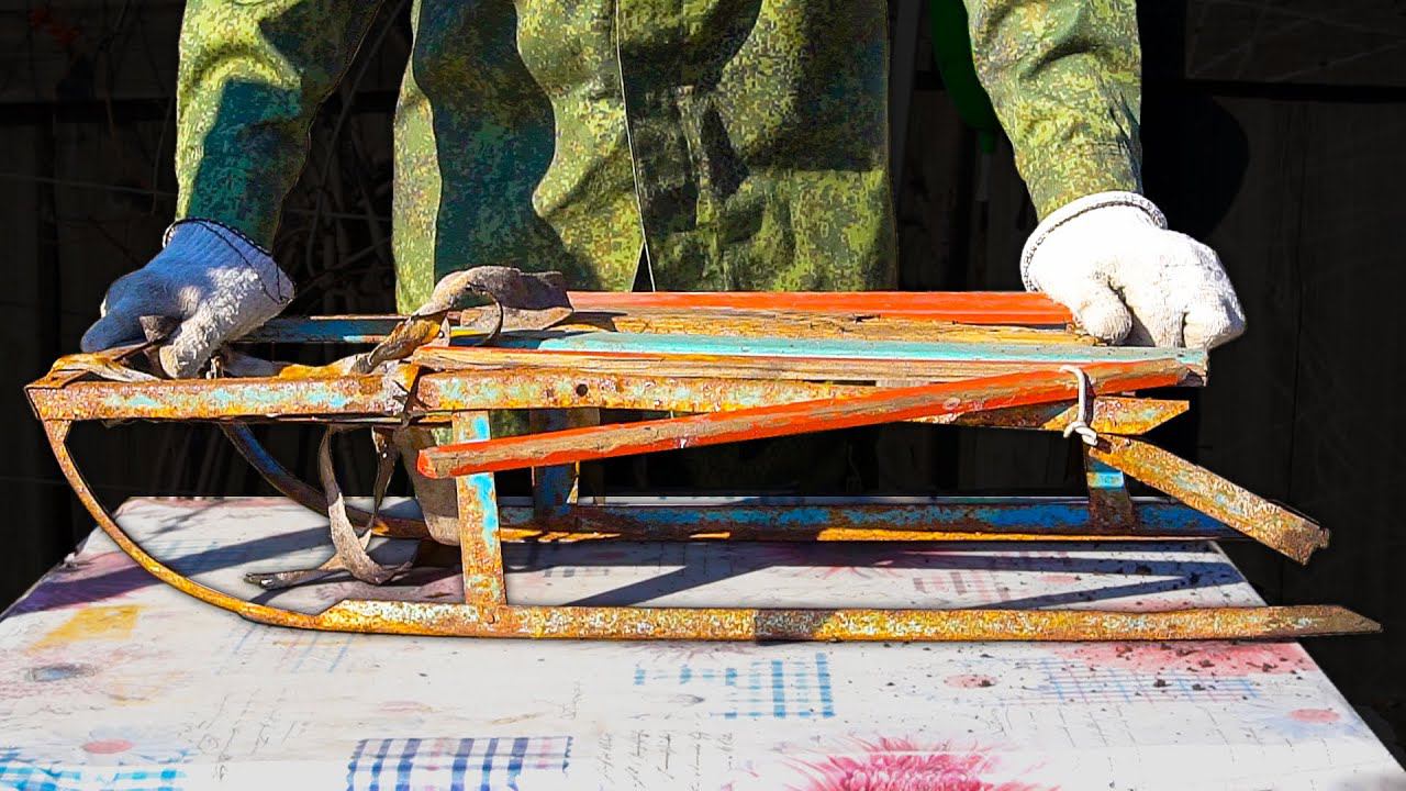 РЕСТАВРАЦИЯ САНОК СССР. Восстановление старых вещей ЧАСТЬ 2 смотреть онлайн