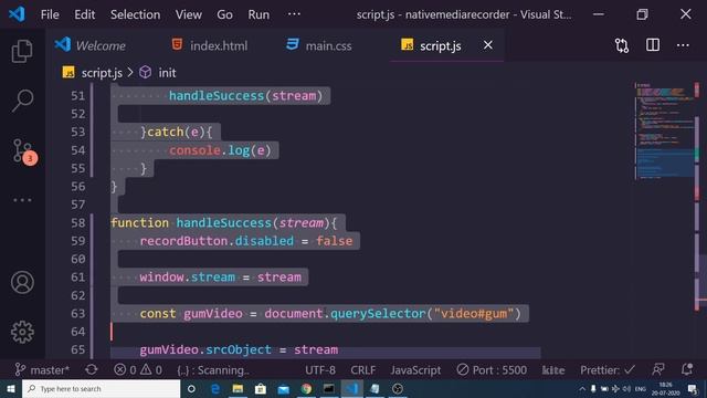 How to Record Video and Audio From Camera Using MediaRecorder WebRTC API in Javascript Full Project смотреть онлайн