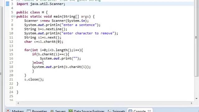 remove character from a given string in java смотреть онлайн