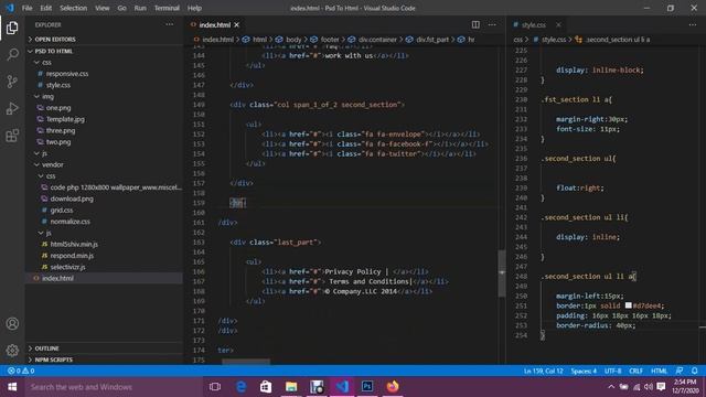 Psd to Html *Apply Css at Footer Section* [Part_Nine] смотреть онлайн