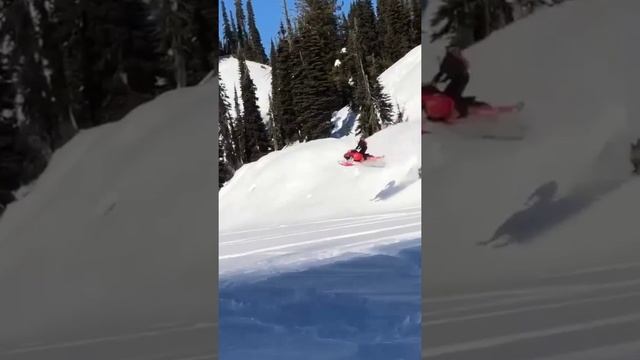 Flat Landing = Broken Sled #skidoo #lynx #snowmobile #crash #fail #snowmobilefail