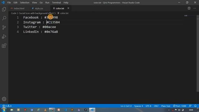 Social Icon Hover with Background Effect || HTML , CSS || Qrio ProgrammerS смотреть онлайн