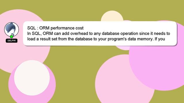 SQL : ORM performance cost смотреть онлайн