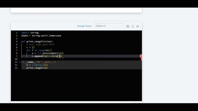 Alphabet Rangoli || Python 3 || HackerRank смотреть онлайн