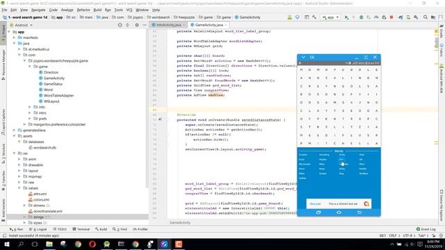 Word Search Puzzle game with Admob in Android Studio DEMO смотреть онлайн