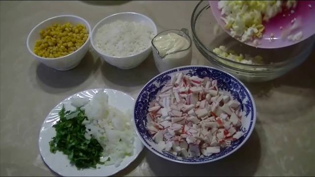 Крабовый салат#как приготовить салат из крабовых палочек смотреть онлайн