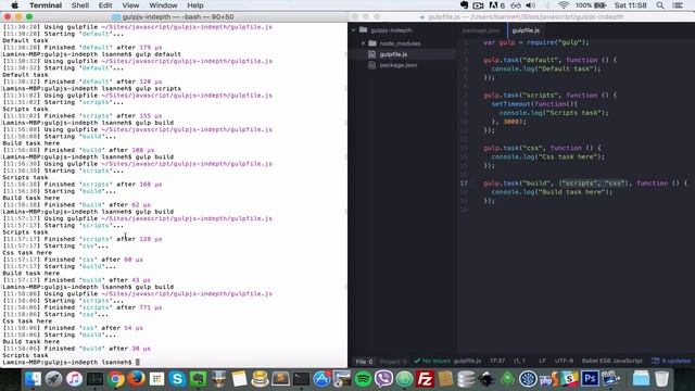 GulpJs Beginner Tutorials Indepth - 2 Combining tasks and Running Tasks in Order смотреть онлайн