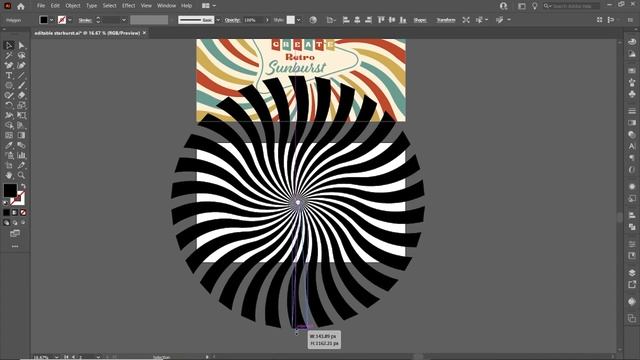 How to make an editable retro sunburst Illustrator tutorial смотреть онлайн