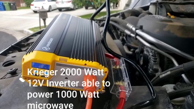 2000 Watt Inverter On Truck Battery Running 1000 Watt Microwave Via Jumper Cables