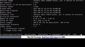 Viewing Metadata with Exiftool