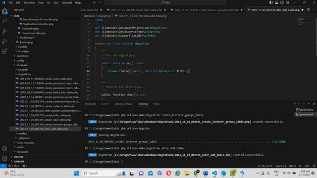 LAB 3 : LARAVEL MIGRATION AND DATABASE SETUP смотреть онлайн