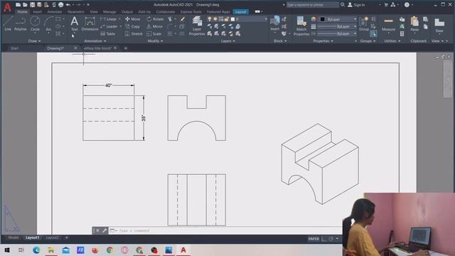 ISOMETRIC AND ORTHOGRAPHIC DRAWING - VIDEO MAKING THE AUTOCAD (PROJECT 1) смотреть онлайн