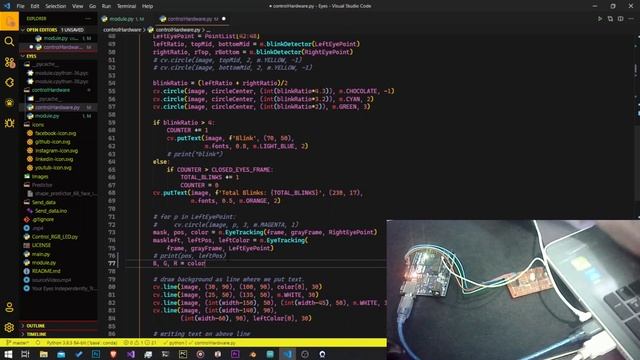 Eyes Tracking python and controlling Hardware (RGB LED) смотреть онлайн