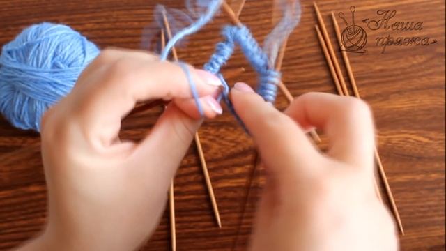 Итальянский набор петель при вязании по кругу для резинки 2*2 и 1*1 смотреть онлайн