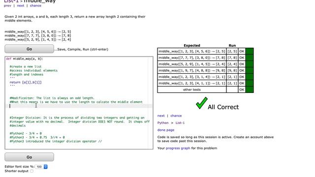 Codingbat - middle_way (Python) смотреть онлайн