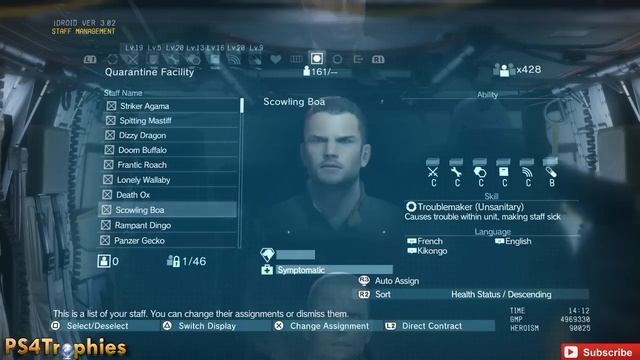 Metal Gear Solid V The Phantom Pain - How To Quarantine Infected Staff And Stop The Disease