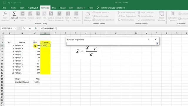 Cara Menghitung Z Score dengan Excel | Belajar Statistik Excel смотреть онлайн