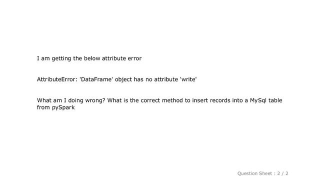 MySQL : Write DataFrame to mysql table using pySpark смотреть онлайн
