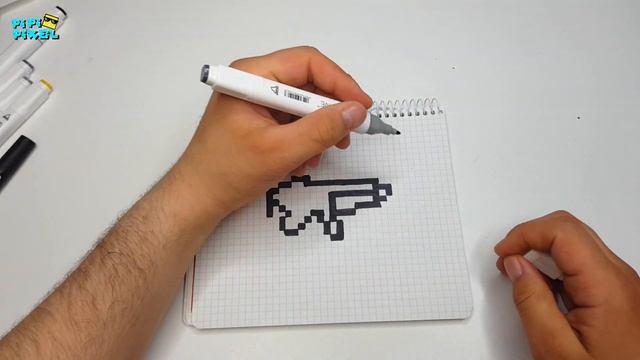 Пистолет-пулемет MP5 из CS:GO !!! PIXEL ART ! РИСУНКИ ПО КЛЕТОЧКАМ A4 A1 Block Strike CS GO смотреть онлайн