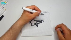 Пистолет-пулемет MP5  из CS:GO !!! PIXEL ART ! РИСУНКИ ПО КЛЕТОЧКАМ A4 A1 Block Strike CS GO