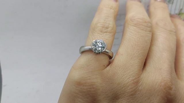Золотое кольцо с бриллиантом 1,08 ct, G/SI2 смотреть онлайн