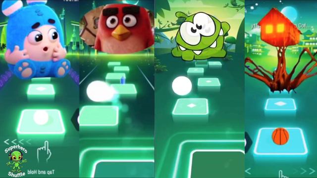 BABY ODDBODS 💙 vs ANGRY BIRD ❤️ vs PM NOM 💚 vs SPIDER HOUSE HEAD 🧡 — TILES HOP 💥💥 смотреть онлайн