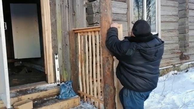 Тушёная картошка с мясом на костре! Делаем крыльцо на хуторе! смотреть онлайн